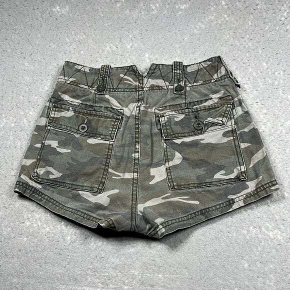 Free People High Rise Camo Shorts Size 0 In M Military Camo Pockets - Picture 9 of 13